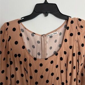 Reformation Polka Dot Dress in Tan and Black